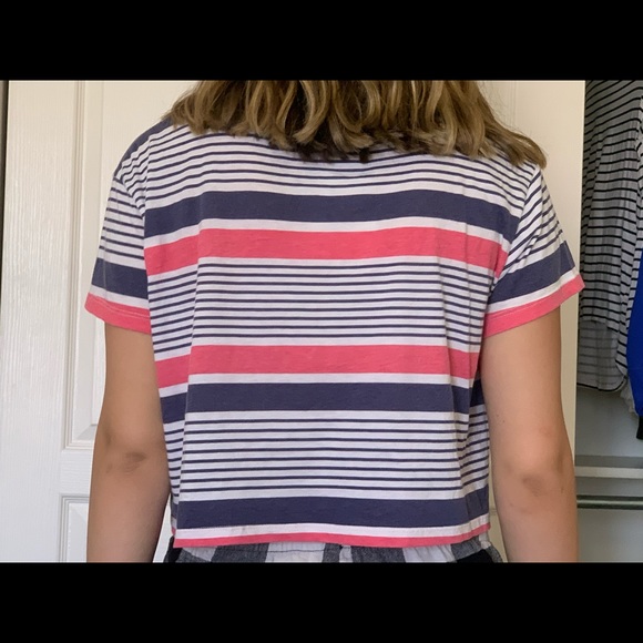 striped cropped tee shirt ! - Picture 2 of 2
